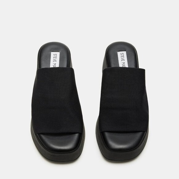 Steve Madden Slinky Size 8 Black Platform Slide Sandals - Picture 6 of 13